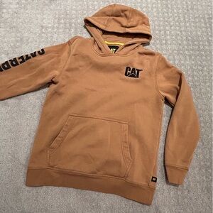 CAT caterpillar Brown Hoodie.  EUC!